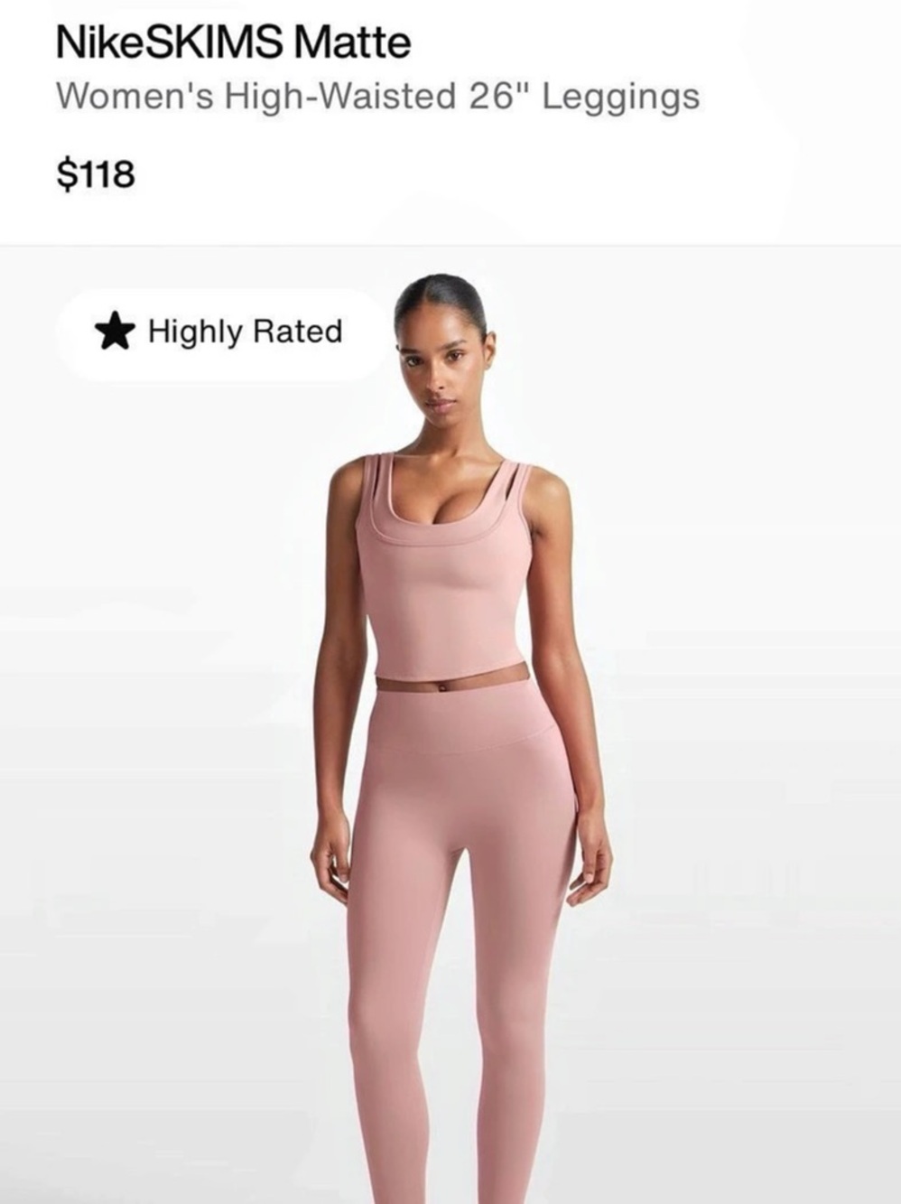Nike SKIMS Matte High-Waisted 26" Leggings - Pink - medium